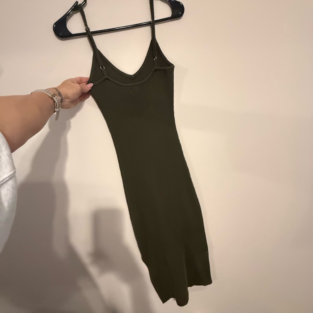 Emory Park Olive Green Sleeveless Ribbed Dress